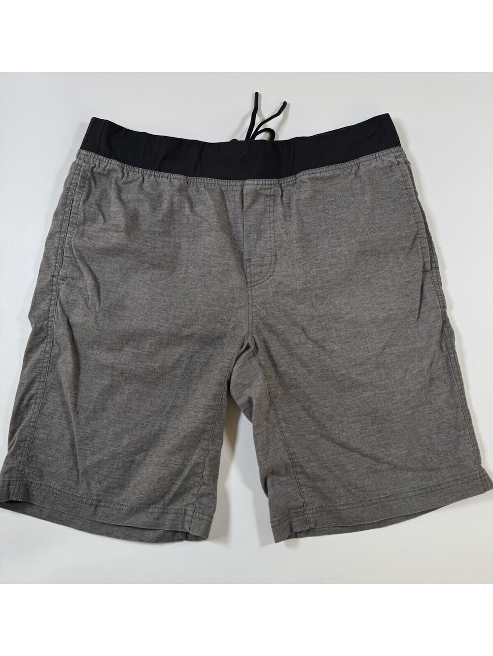 prAna Vaha Shorts Mens Large Gray Hemp Blend 10” Inseam Yoga Casual Drawstring